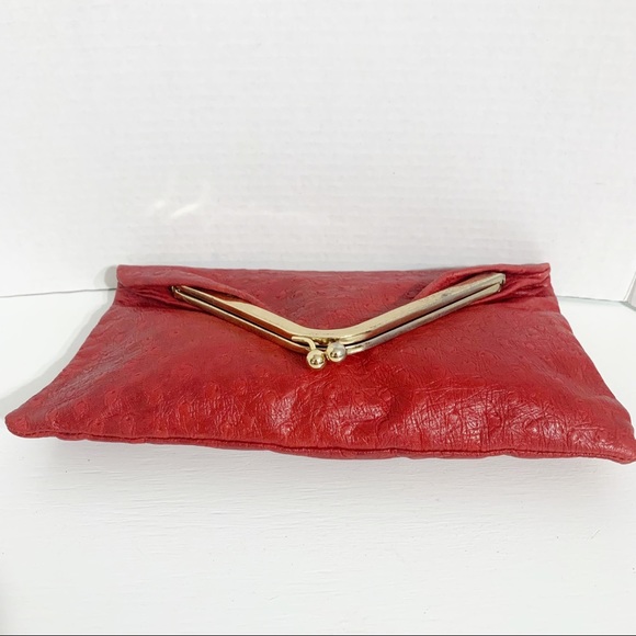 Unbranded Leather Envelope Clutch KissLock Closure - Picture 5 of 12